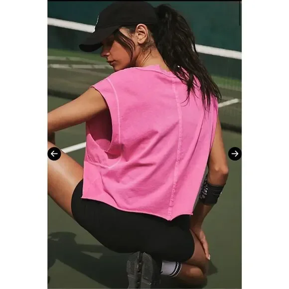 Free People FP movement Inspire Tank top in pink large NWOT - Picture 4 of 10